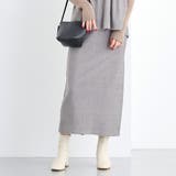 19ライトグレー | リブベロアタイトスカート | NICOLE
