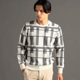 09ホワイト | グラフィックダブルジャカード クルーネックニット | NICOLE