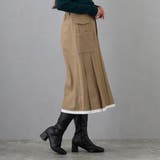 18ベージュ | アシメプリーツAラインスカート | NICOLE