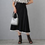 49ブラック | アシメプリーツAラインスカート | NICOLE