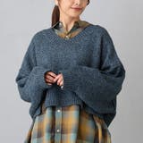 60ブルー | Vネックニットプルオーバー | NICOLE