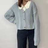 19ライトグレー | ブランケットステッチカーディガン | NICOLE