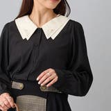 49ブラック | フラットカラー刺繍ブラウス | NICOLE