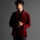 07ボルドー | ストレッチプリーツベロア スタンドシャツ | NICOLE