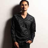 【RIELABO】フラワージャカードボンディング Ｖネックプルオーバー | NICOLE | 詳細画像1 