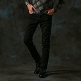 49ブラック | ヨコクロサテンストレッチ裏起毛パンツ | NICOLE