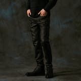 49ブラック | マイクロ起毛ポンチ ムラプリント多ポケットカーゴパンツ | NICOLE