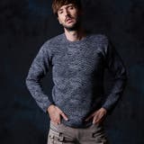 幾何学風バイヤス柄クルーネックニット | NICOLE | 詳細画像1