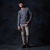 幾何学風バイヤス柄クルーネックニット | NICOLE | 詳細画像4