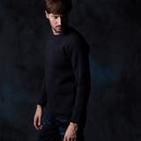 39チャコールグレー | 幾何学風バイヤス柄クルーネックニット | NICOLE