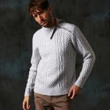 29グレー | ケーブル編み衿ファスナータートルネックニット | NICOLE