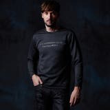 39チャコールグレー | ストレッチポンチジェルプリント長袖Ｔシャツ | NICOLE