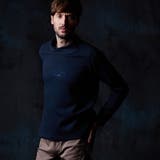 60ブルー | ショールカラー風オフタートルプルオーバー | NICOLE