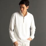 09ホワイト | メランジジャカード スタンドジッププルオーバー | NICOLE