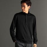 49ブラック | メランジジャカード スタンドジッププルオーバー | NICOLE