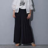 49ブラック | アシンメトリープリーツパンツ | NICOLE