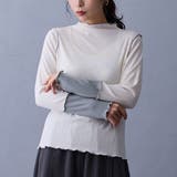 28オフホワイト | 袖配色ランダムリブプルオーバー | NICOLE