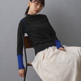 49ブラック | 袖配色ランダムリブプルオーバー | NICOLE