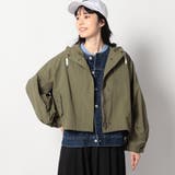46カーキ | ボリューム袖ショートパーカージャケット | NICOLE