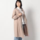 15キャメル | ウエスト絞り ノーカラーコート | NICOLE