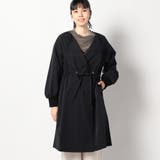 49ブラック | ウエスト絞り ノーカラーコート | NICOLE