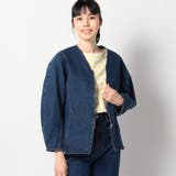 67ネイビー | カーブ袖 デニムジャケット | NICOLE