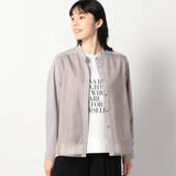 29グレー | オーガンジードッキング長袖ブラウス | NICOLE