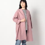 08ピンク | 【リネン混シリーズ】スキッパー長袖シャツ | NICOLE