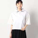 09ホワイト | 圧縮カノコ ショートワイドパーカー | NICOLE