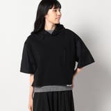 49ブラック | 圧縮カノコ ショートワイドパーカー | NICOLE