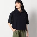 67ネイビー | 圧縮カノコ ショートワイドパーカー | NICOLE