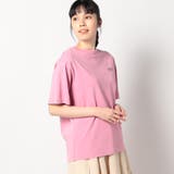 08ピンク | 【DISCUS別注】パウダーブリーチ加工 バックプリントTシャツ | NICOLE
