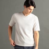 19ライトグレー | グラフィックジャカード VネックTシャツ | NICOLE