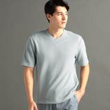 64サックス | グラフィックジャカード VネックTシャツ | NICOLE