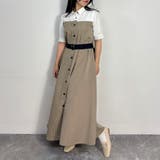 28オフホワイト | ドッキング風シャツワンピース | NICOLE