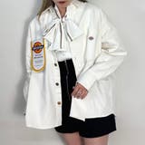 28オフホワイト | 【Dickies】デニムワイドシャツジャケット | NICOLE