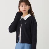 67ネイビー | リングドットカーディガン | NICOLE