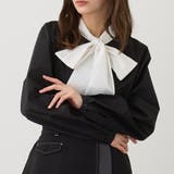 49ブラック | ハイショクリボンボウタイブラウス | NICOLE