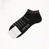 49ブラック | ライン×ロゴデザイン ショートソックス | NICOLE