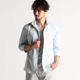 41ライトグリーン | リバーシブルドビー 7分袖スタンドカラーシャツ | NICOLE