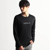 49ブラック | ロゴ刺繍長袖Tシャツ | NICOLE