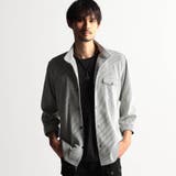 09ホワイト | ラッセルストライプスタンドカラー7分袖シャツ | NICOLE