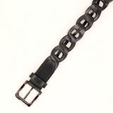 49ブラック | ストラップピースメッシュレザーベルト | NICOLE