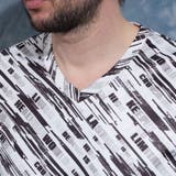 バイアスグラデーションロゴプリントVネック半袖Ｔシャツ | NICOLE | 詳細画像9 