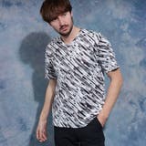 09ホワイト | バイアスグラデーションロゴプリントVネック半袖Ｔシャツ | NICOLE