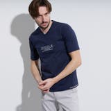 67ネイビー | 激シルケットVネック半袖Tシャツ | NICOLE