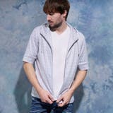 ジオメトリックプリント5分袖フードパーカー | NICOLE | 詳細画像1 