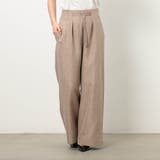 15キャメル | 【WALDO】麻調ワイドパンツ | NICOLE