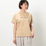 18ベージュ | 【WALDO】刺繍ロゴ半袖Ｔシャツ | NICOLE