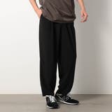 49ブラック | メッシュワイドテーパードパンツ | NICOLE